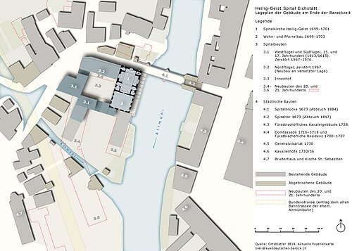 Lageplan des Heilig-Geist-Spitals in Eichstätt